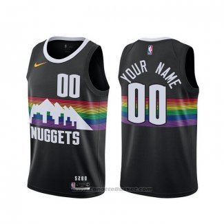 Maglia Denver Nuggets Personalizzate 2019-20 Citta Nero