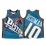 Maglia Detroit Pistons Dennis Rodman #10 Mitchell & Ness Big Face Blu