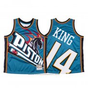 Maglia Detroit Pistons Louis King #14 Mitchell & Ness Big Face Blu