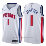 Maglia Detroit Pistons Reggie Jackson #1 Association 2017-18 Bianco