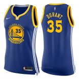 Maglia Donna Golden State Warriors Kevin Durant #35 Icon 2017-18 Blu