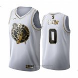 Maglia Golden Edition Boston Celtics Jayson Tatum #0 Bianco