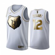 Maglia Golden Edition Memphis Grizzlies Ja Morant #12 Bianco