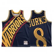 Maglia Golden State Warriors Alec Burks #8 Mitchell & Ness Big Face Blu