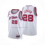 Maglia Houston Rockets Alalperen Sengun No 28 Citta 2025-26 Bianco