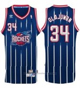 Maglia Houston Rockets Hakeem Olajuwon #34 Retro Blu