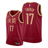 Maglia Houston Rockets P.j. Tucker #17 Citta Edition Rosso