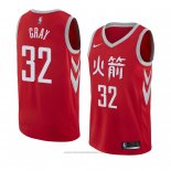 Maglia Houston Rockets Rob Grigio #32 Citta 2018 Rosso