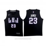 Maglia LBJ Los Angeles Lakers Lebron James #23 Nero