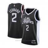 Maglia Los Angeles Clippers Kawhi Leonard #2 Citta 2020-21 Nero