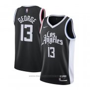 Maglia Los Angeles Clippers Paul George #13 Citta 2020-21 Nero