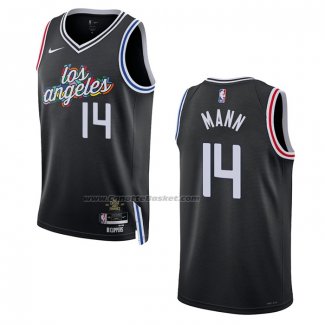 Maglia Los Angeles Clippers Terance Mann NO 14 Citta 2022-23 Nero