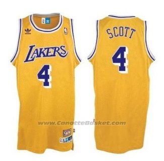 Maglia Los Angeles Lakers Byron Scott #4 Retro Giallo