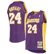 Maglia Los Angeles Lakers Kobe Bryant NO 24 60th Anniversary Mitchell & Ness 2007-08 Viola