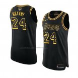 Maglia Los Angeles Lakers Kobe Bryant NO 24 Black Mamba Autentico Nero