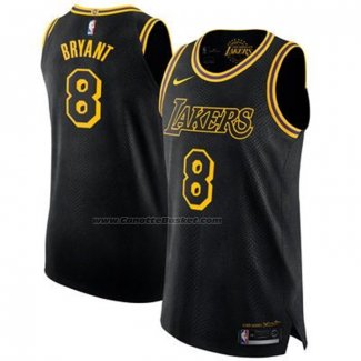 Maglia Los Angeles Lakers Kobe Bryant NO 8 Black Mamba Autentico Nero