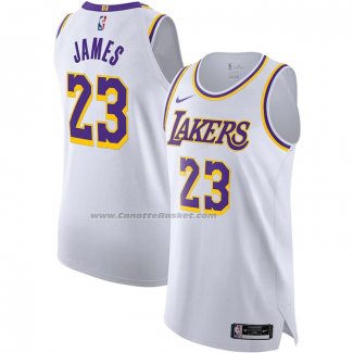 Maglia Los Angeles Lakers LeBron James #23 Association Autentico Bianco