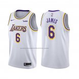 Maglia Los Angeles Lakers LeBron James NO 6 Association 2021-22 Bianco