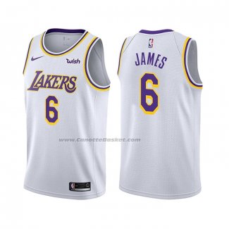 Maglia Los Angeles Lakers LeBron James NO 6 Association 2021-22 Bianco