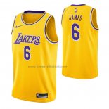Maglia Los Angeles Lakers LeBron James NO 6 Icon 2021-22 Giallo