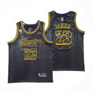 Maglia Los Angeles Lakers Lebron James NO 23 Crenshaw Black Mamba Nero