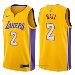 Maglia Los Angeles Lakers Lonzo Ball #2 2017-18 Giallo