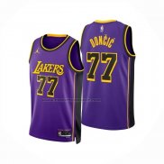 Maglia Los Angeles Lakers Luka Doncic No 77 Statement 2024-25 Viola