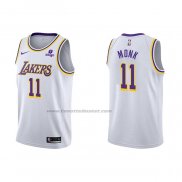 Maglia Los Angeles Lakers Malik Monk NO 11 Association 2021-22 Bianco