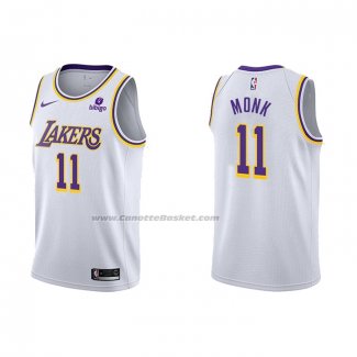 Maglia Los Angeles Lakers Malik Monk NO 11 Association 2021-22 Bianco