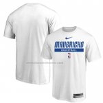 Maglia Manica Corta Dallas Mavericks Practice Performance 2022-23 Bianco