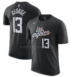 Maglia Manica Corta Los Angeles Clippers Paul George Citta 2022-23 Nero