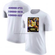 Maglia Manica Corta Los Angeles Lakers James Commemorative Bianco