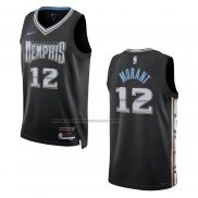 Maglia Memphis Grizzlies Ja Morant #12 Citta 2022-23 Nero