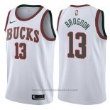 Maglia Milwaukee Bucks Malcolm Brogdon #13 Return To Mecca Classic 2017-18 Bianco