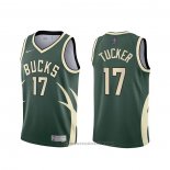 Maglia Milwaukee Bucks P.J. Tucker #17 Earned 2020-21 Verde