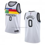 Maglia Minnesota Timberwolves D'angelo Russell #0 Citta 2022-23 Bianco