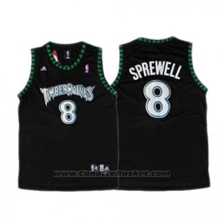 Maglia Minnesota Timberwolves Latrell Sprewel #8 Retro Nero