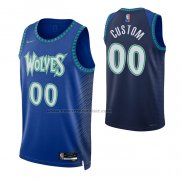 Maglia Minnesota Timberwolves Personalizzate Citta 2021-22 Blu