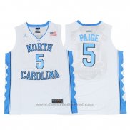 Maglia NCAA North Carolina Tar Heels Marcus Paige #5 Bianco