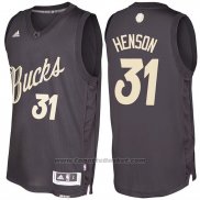 Maglia Natale 2016 Milwaukee Bucks John Henson #31 Nero