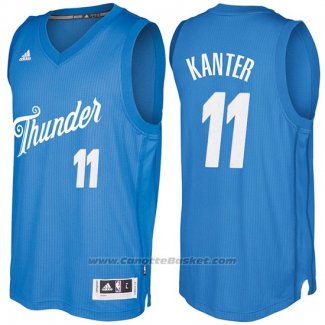 Maglia Natale 2016 Oklahoma City Thunder Enes Kanter #11 Blu