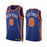 Maglia New York Knicks Daquan Jeffries #8 Citta 2023-24 Blu