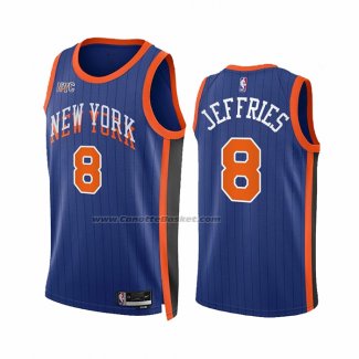 Maglia New York Knicks Daquan Jeffries #8 Citta 2023-24 Blu