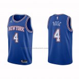 Maglia New York Knicks Derrick Rose #4 Statement 2020-21 Blu