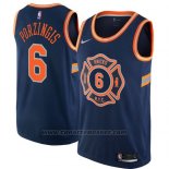 Maglia New York Knicks Porzingis #6 Citta 2017-18 Blu