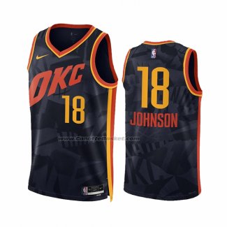 Maglia Oklahoma City Thunder Keyontae Johnson #18 Citta 2023-24 Nero