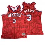 Maglia Philadelphia 76ers Allen Iverson No 3 Mitchell & Ness 2002-03 Rosso