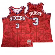 Maglia Philadelphia 76ers Allen Iverson No 3 Mitchell & Ness 2002-03 Rosso
