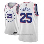 Maglia Philadelphia 76ers Ben Simmons #25 Earned 2018-19 Grigio