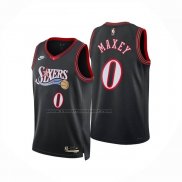 Maglia Philadelphia 76ers Tyrese Maxey No 0 Classia 2025-26 Nero